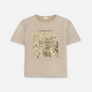 تي شيرت نسائي بتصميم جذاب بلون بني