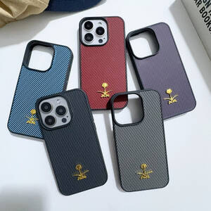 Luxury Carbon fiber cloth 3D Metal coconut tree Case for iPhone 16 15 14 Phone Cover 13 12 11 Pro MAX Hard Shockproof Back Funda