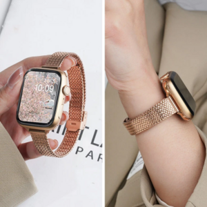 سوار معدني رفيع للنساء ، شريط من الفولاذ المقاوم للصدأ ، متوافق مع ساعة أبل ، iWatch ، 9887654321se ، 38 ، 40 ، 41