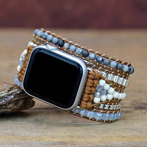 الحجر الطبيعي خريطة جاسبر حزام ساعة ، Iwatch سوار ، سوار ساعة يد آبل ، ساعة ذكية ، 4 مللي متر ، 38 مللي متر ، 42 مللي متر ، 40 مللي متر ، مجوهرات مقلدة