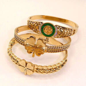 سوار من الفولاذ التيتانيوم المخصص للنساء ، سوار ورقة القلب ، سوار من الفولاذ المقاوم للصدأ الكلاسيكي ، موضة جديدة