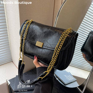 حقيبة كتف موديز-سلسلة للنساء ، جيوب متعددة ، رفرف ، Crossbody ، حقيبة ساعي البريد ، عتيقة ، لون نقي ، حقائب يد مصممة فاخرة ، 2023