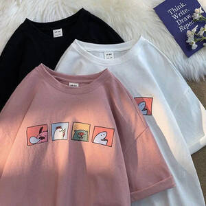 تي شيرتات قطنية بطباعة أنيمي من النسوة والرجال ، ملابس الشارع الضخمة ، ملابس الجرافيك ، قمصان بمقاسات كبيرة ، مضحك وعصري ،