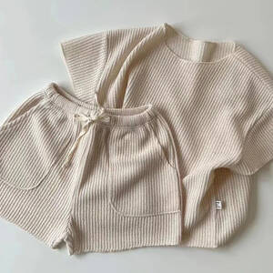 طقم ملابس أطفال ، تي شيرت وشورت للأطفال حديثي الولادة ، ركض غير رسمي للأطفال الصغار ، أولاد وبنات ، ربيع ، صيف ، جديد ، 2