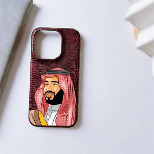 غطاء هاتف جلدي فاخر ، نمط سحلية ، صورة الملك السعودي ، جراب لهاتف أيفون 15 ، 14 ، 13 ، 12 ، 11 Pro Max ، Coque Fundas