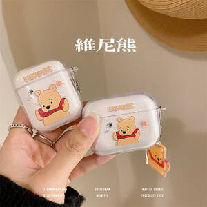 علبة سماعات أذن لأجهزة AirPods Pro حافظة على شكل شخصية كرتونية لطيفة pu Bear Lotso مزودة بسماعات أذن لأجهزة AirPods 1 2 3 Pro 2rd غطاء حماية لسماعات الرأس