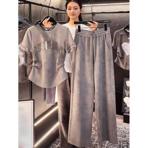 أزياء التخسيس قصيرة الأكمام تي شيرت واسعة الساق السراويل قطعتين مجموعة الصيف تصميم جديد أعلى وقيعان مجموعة أنيقة