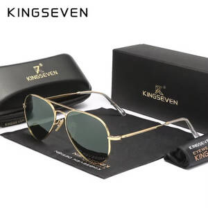 KINGSEVEN الطيار سبيكة الرجال النظارات الشمسية الاستقطاب UV400 المضادة للانعكاس إطار كامل Parsnip نظارات النساء الرجعية الفاخرة النظارات